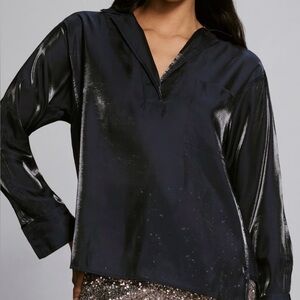 Anthropologie’s Pilcro Indigo Blue Shine Blouse